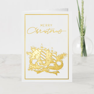 Merry Christmas Gold Foil Holiday Card