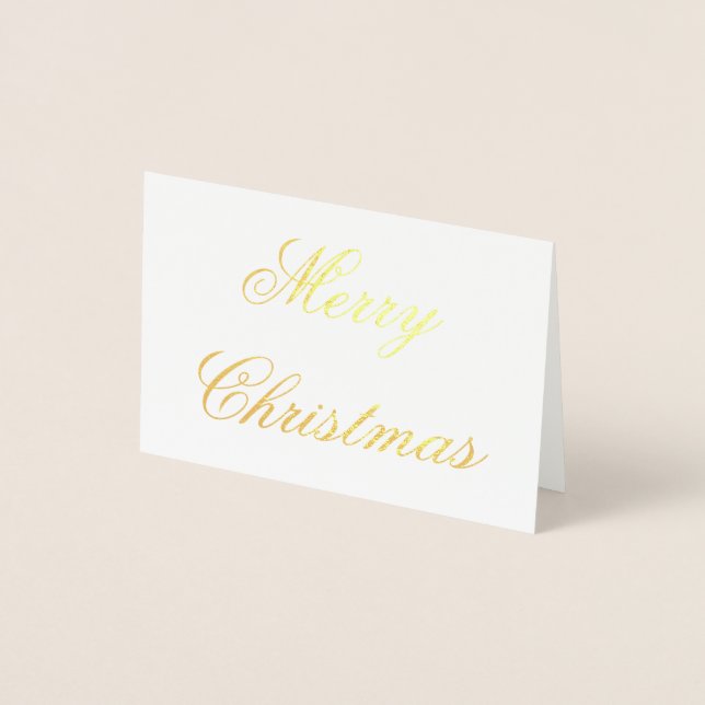 Merry Christmas Gold Foil Simple Chic Foil Card (Front)