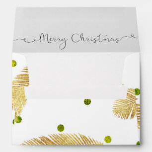 Merry Christmas Gold Glitter Script - Envelope A7
