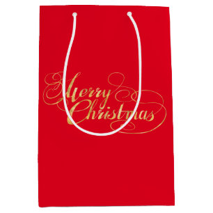 Merry Christmas (GOLD) Medium Gift Bag