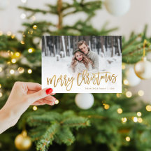 Merry Christmas Gold Script Photo Overlay
