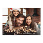 Merry Christmas Gold Sparkle Script PHOTO Greeting