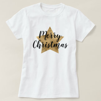 Merry Christmas Gold Star T-Shirt