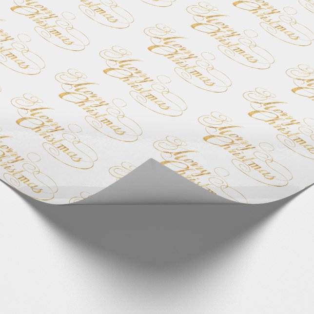 Merry Christmas (GOLD) Wrapping Paper (Corner)