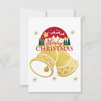 Merry Christmas Golden Bell Card