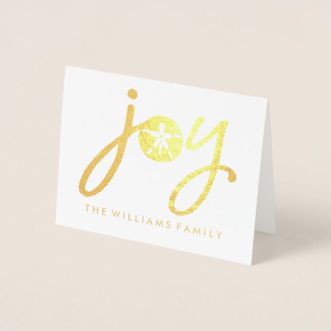 Merry Christmas | Golden Joy Sand Dollar Foil Card (Front)