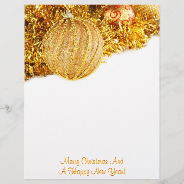 Merry Christmas Golden Letterhead (Front)