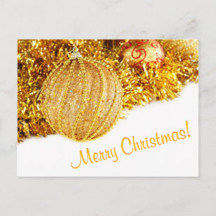 Merry Christmas Golden Postcard