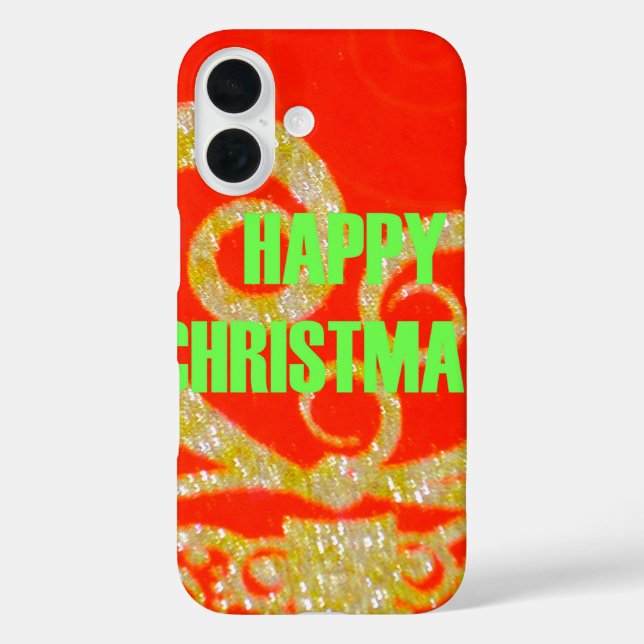 Merry Christmas Golden Red Snowflex.jpg Case-Mate iPhone Case (Back)