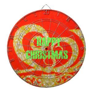 Merry Christmas Golden Red Snowflex.jpg Dartboard