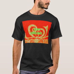 Merry Christmas Golden Red Snowflex.jpg T-Shirt