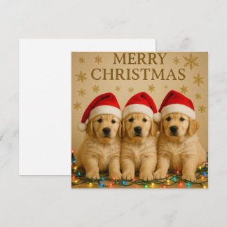 Merry Christmas Golden Retriever Christmas Card. Holiday Card