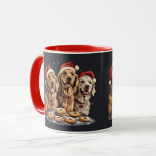Merry Christmas Golden Retriever Dogs Baking Mug