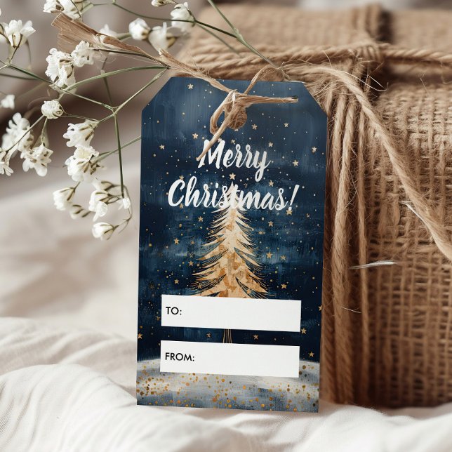 Merry Christmas Golden Tree Gift Tags (Creator Uploaded)