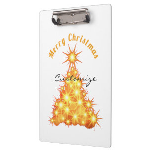 Merry Christmas Golden Tree Thunder_Cove Clipboard