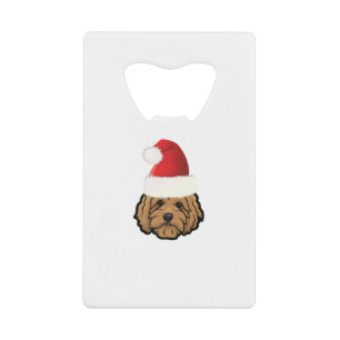 Merry christmas goldendoodle dog