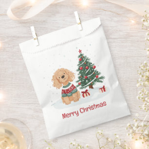 Merry Christmas Goldendoodle Dog Favour Bag