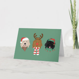 Merry Christmas Goldendoodle Dogs Holiday Card