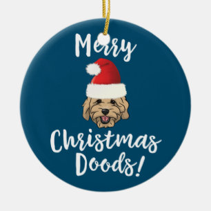 Merry Christmas Goldendoodle Funny Golden Doodle Ceramic Ornament