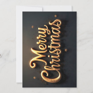 "Merry Christmas" goldene Schrift in Englisch Holiday Card
