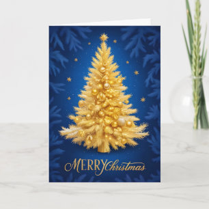 Merry Christmas - Goldener Weihnachtsbaum Card