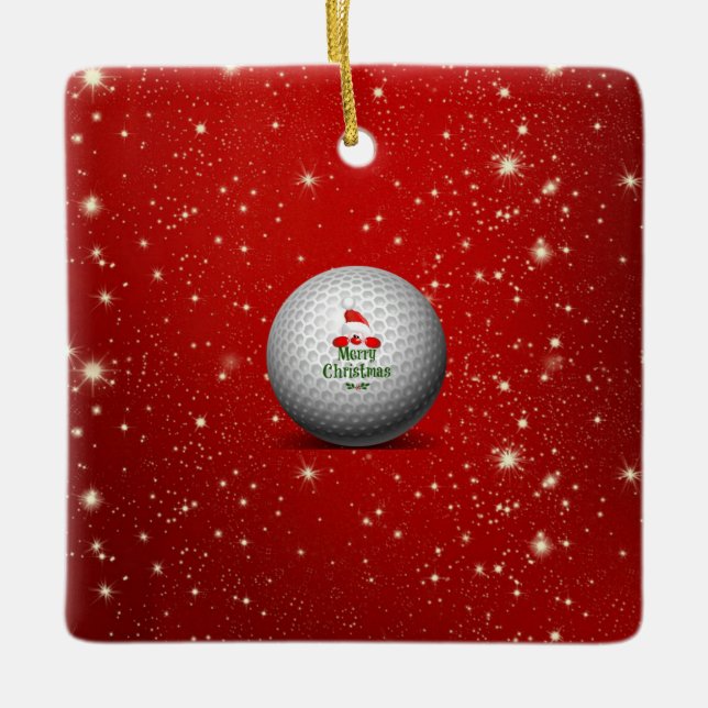 Merry Christmas Golf Ball Ornament (Front)