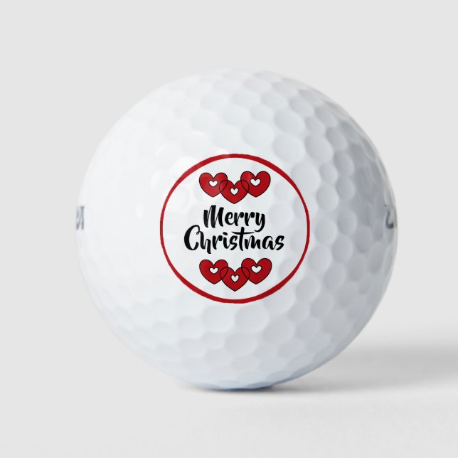 Merry Christmas golf balls by dalDesignNZ (Front)