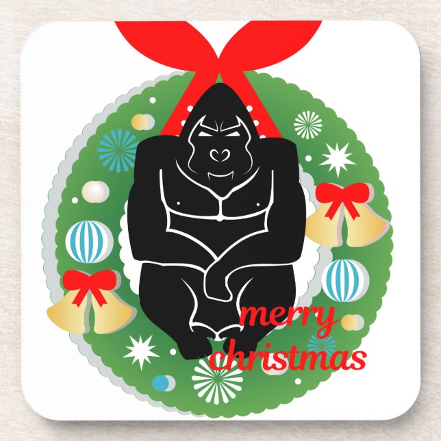 merry christmas gorilla coaster (Front)