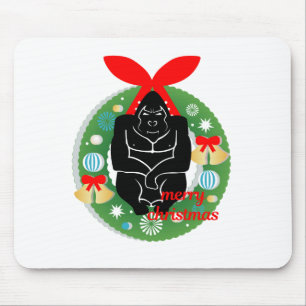 merry christmas gorilla mouse pad