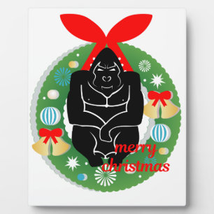 merry christmas gorilla plaque