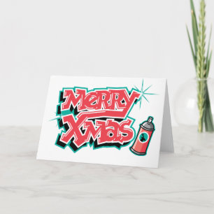 Merry Christmas Graffiti Holiday Card