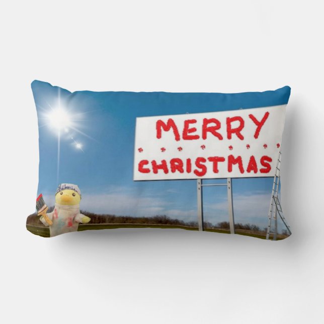 Merry Christmas Graffiti  Lumbar Cushion (Front)