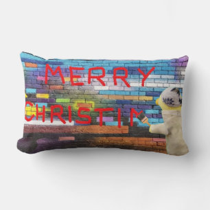 Merry Christmas Graffiti  Lumbar Pillow