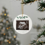 Merry Christmas Grandma Baby Ultrasound Ceramic Ornament<br><div class="desc">It's always a good time to share this exciting news with your nearest and dearest. Perfect Christmas gift idea for the grandma to be with ultrasound photo. Customise this unique announcement display, add your details and let everyone know about this special news. Great gift for new parents and baby showers....</div>