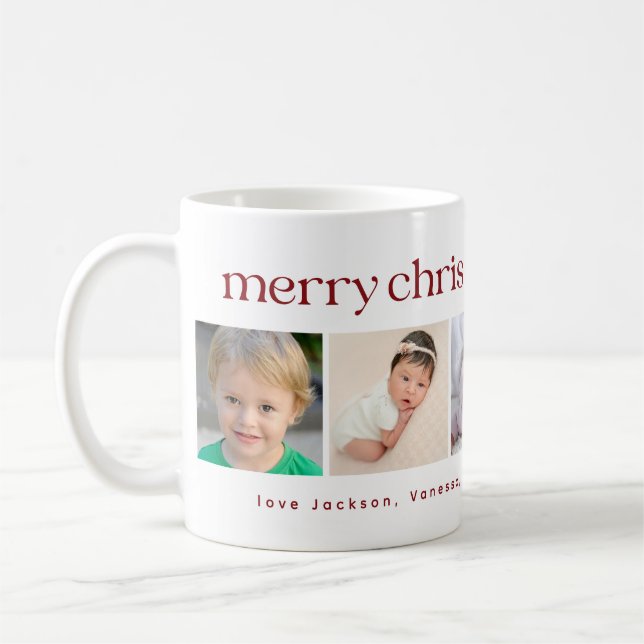 Merry Christmas Grandma Photo Collage Holiday Coffee Mug (Left)