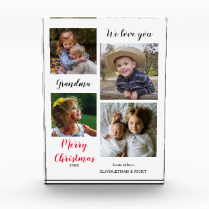 Merry Christmas Grandma Photo Collage Keepsake Block
