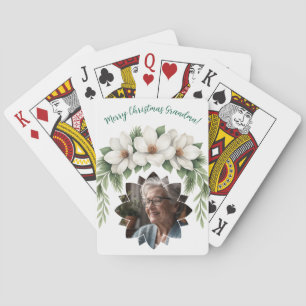 Merry Christmas Grandma Photo Holiday Gift Playing Cards