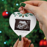 Merry Christmas Grandma Pregnancy Ultrasound Photo Ceramic Ornament<br><div class="desc">It's always a good time to share this exciting news with your nearest and dearest. Perfect Christmas gift idea for the grandma to be with ultrasound photo. Customise this unique announcement display, add your details and let everyone know about this special news. Great gift for new parents and baby showers....</div>