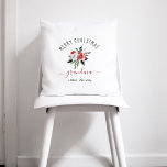 Merry Christmas Grandma | Pretty Watercolor Floral Cushion<br><div class="desc">This trendy and stylish pillow says "Merry Christmas grandma" in rustic,  handwritten script and features a watercolor bouquet of holiday flowers in shades of red,  green,  and white for a Christmas gift your grandmother will love.</div>