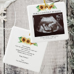 Merry Christmas Grandma Sunflower Ultrasound Photo Ceramic Ornament<br><div class="desc">It's always a good time to share this exciting news with your nearest and dearest. Perfect Christmas gift idea for the grandma to be with ultrasound photo. Customize this unique announcement display, add your details and let everyone know about this special news. Great gift for new parents and baby showers....</div>