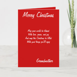 Merry Christmas grandmother cards