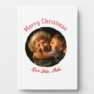 Merry Christmas grandmother daughter photo circle Plaque