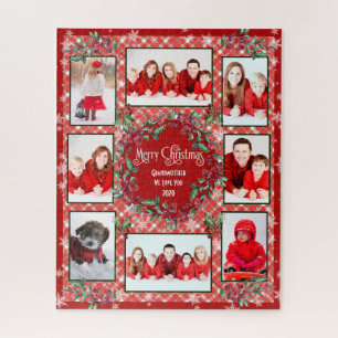 Merry Christmas Grandmother Family Photo Collage Jigsaw Puzzle