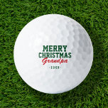 Merry Christmas Grandpa Golf Balls<br><div class="desc">Custom printed golf balls personalised with "Merry Christmas Grandpa" or your own custom text and name monogram. Click Customise It to edit fonts and colours or add your own text and images to create a unique one of a kind gift for Christmas or to celebrate dad any day of the...</div>