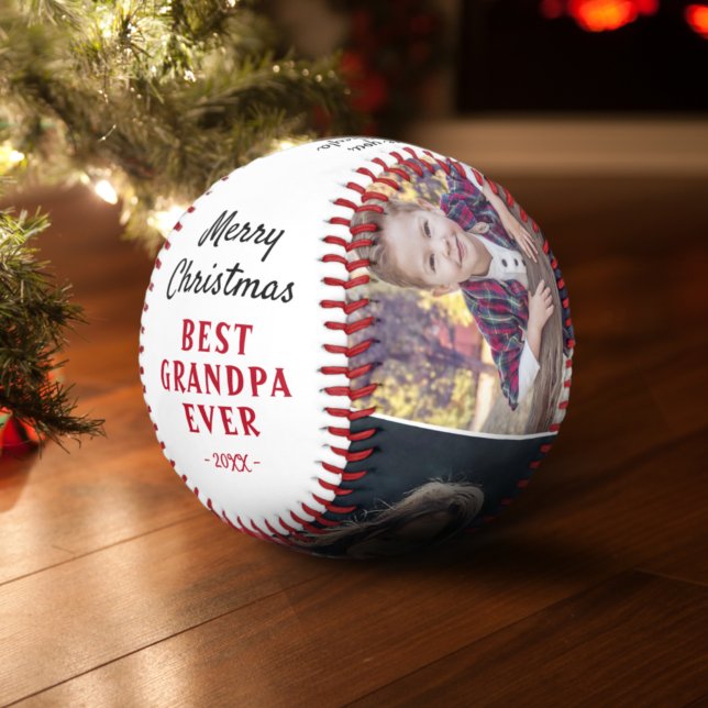Merry Christmas Grandpa Grandkids 3 Photo Collage  Baseball (Creator Uploaded)