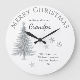 Merry Christmas Grandpa Personalised Keepsake Large Clock