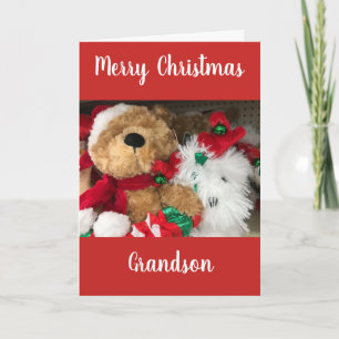 MERRY CHRISTMAS **GRANDSON** HOLIDAY CARD