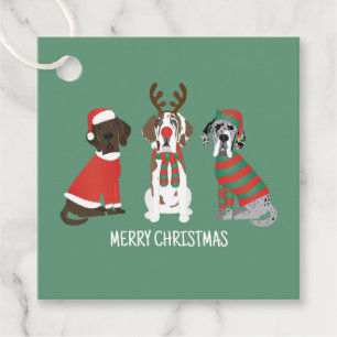 Merry Christmas Great Dane Dogs Favour Tags