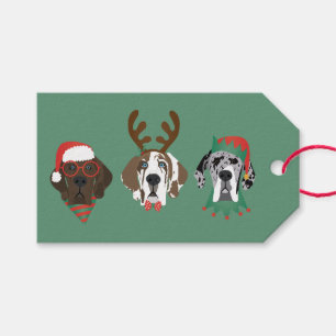 Merry Christmas Great Dane Dogs Gift Tags