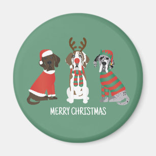 Merry Christmas Great Dane Dogs Magnet
